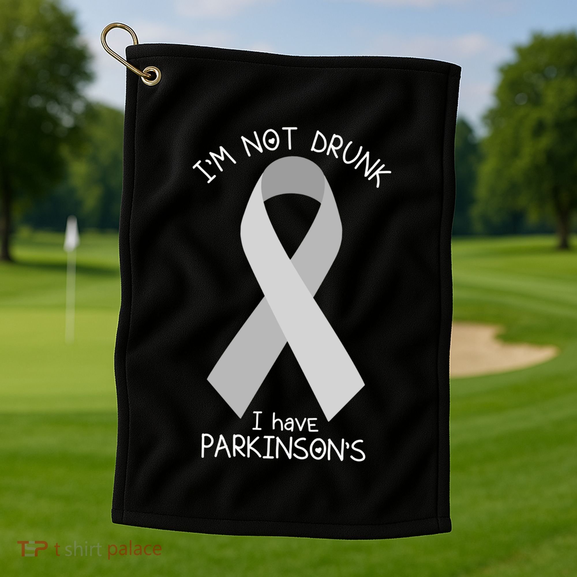 Im Not Drunk I Have Parkinsons Awareness Ribbon Pd Patient Gift Golf Towel