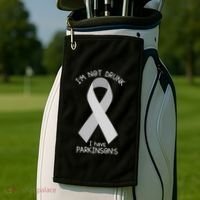 Im Not Drunk I Have Parkinsons Awareness Ribbon Pd Patient Gift Golf Towel thumb 2