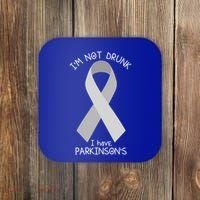 Im Not Drunk I Have Parkinsons Awareness Ribbon Pd Patient Gift Coaster thumb 0