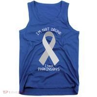 Im Not Drunk I Have Parkinsons Awareness Ribbon Pd Patient Gift Tank Top thumb 0