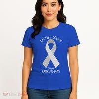 Im Not Drunk I Have Parkinsons Awareness Ribbon Pd Patient Gift Women's T-Shirt thumb 4