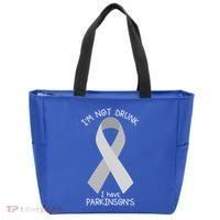 Im Not Drunk I Have Parkinsons Awareness Ribbon Pd Patient Gift Tote Bag thumb 0