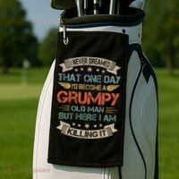 I Never Dreamed That ID Become A Grumpy Old Man Grandpa Golf Towel thumb 2