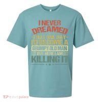 I Never Dreamed That I'd Become A Grumpy Old Man Grandpa Sueded Cloud Jersey T-Shirt thumb 0