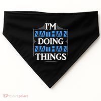 IM Nathan Doing Nathan Things Funny First Name USA-Made Doggie Bandana thumb 0