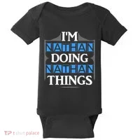 IM Nathan Doing Nathan Things Funny First Name Baby Bodysuit thumb 0