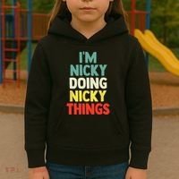 IM Nicky Doing Nicky Things Personalized Name Gift Kids Hoodie thumb 3
