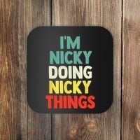 IM Nicky Doing Nicky Things Personalized Name Gift Coaster thumb 0