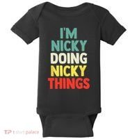 IM Nicky Doing Nicky Things Personalized Name Gift Baby Bodysuit thumb 0