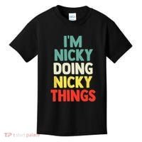 IM Nicky Doing Nicky Things Personalized Name Gift Kids T-Shirt thumb 0