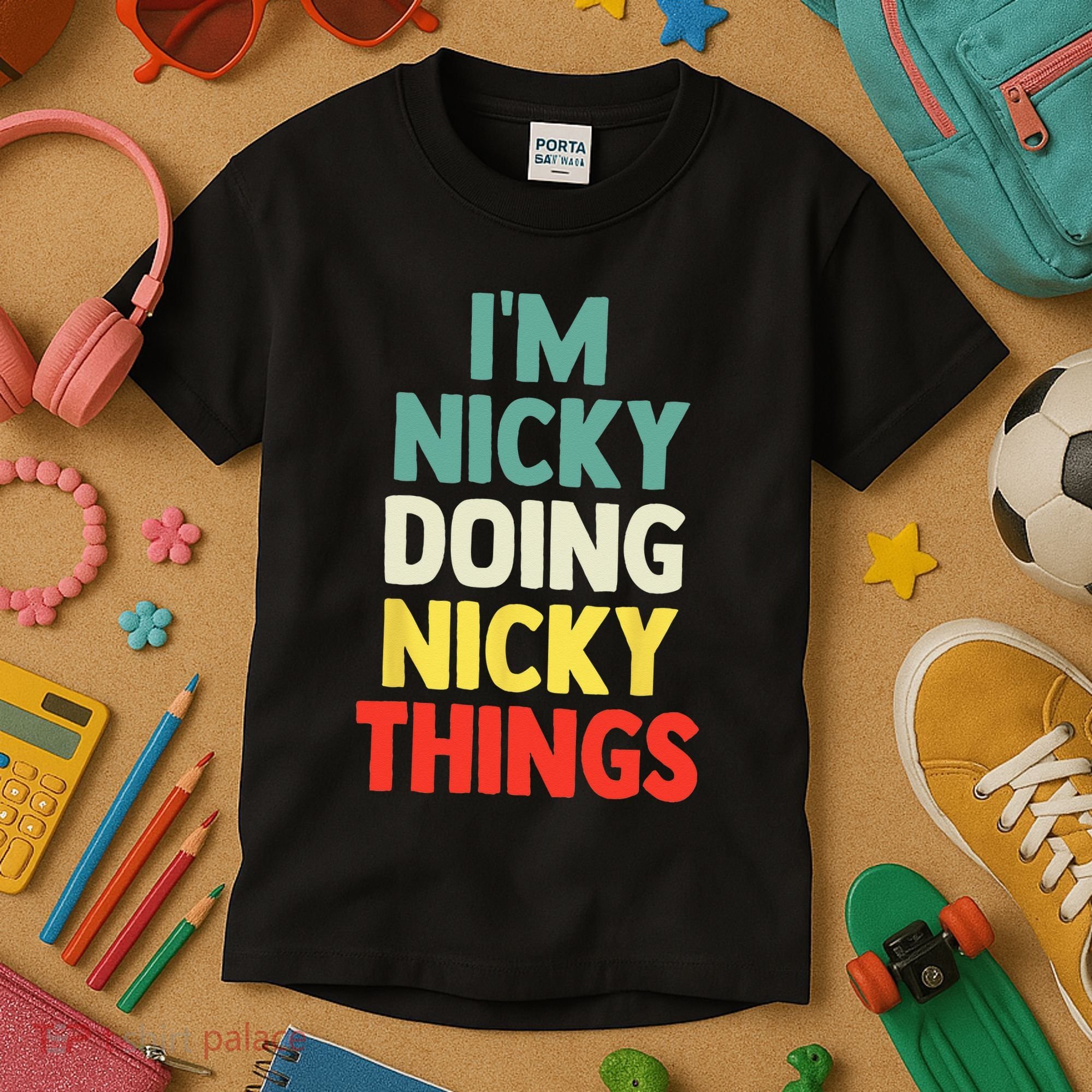 IM Nicky Doing Nicky Things Personalized Name Gift Kids T-Shirt