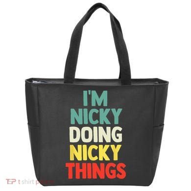 IM Nicky Doing Nicky Things Personalized Name Gift Tote Bag