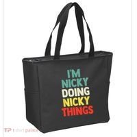 IM Nicky Doing Nicky Things Personalized Name Gift Tote Bag thumb 2