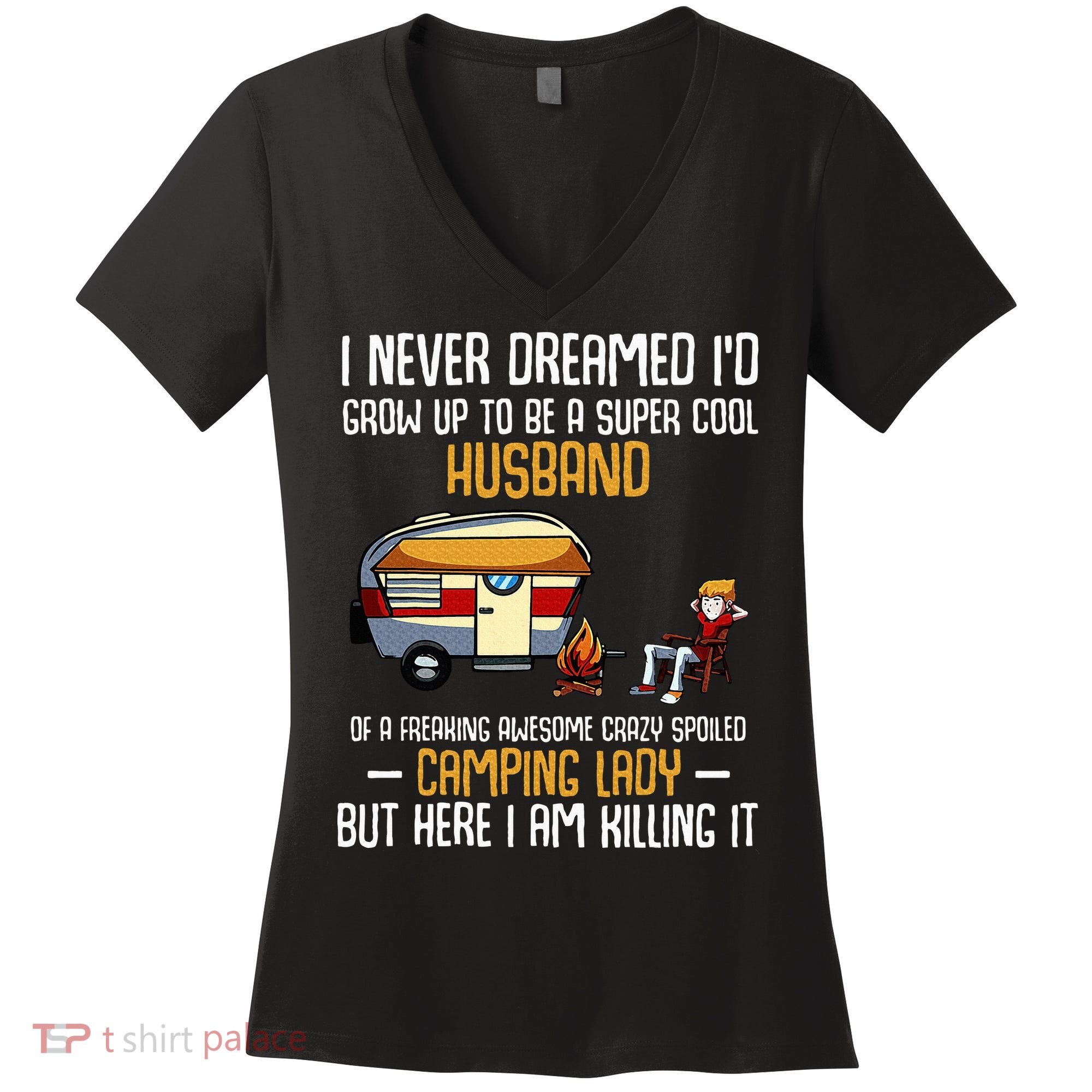 I Never Dreamed ID Grow Up To Be A Super Cool Husband Funny Women's V-Neck T-Shirt