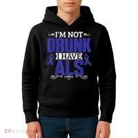 I'm Not Drunk i have ALS, ALS Awareness  Gift Kids Hoodie thumb 4