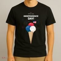 Independence Day Ice Cream Red White And Blue T-Shirt thumb 3