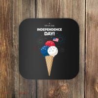 Independence Day Ice Cream Red White And Blue Coaster thumb 0