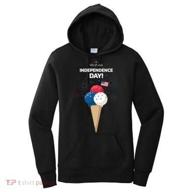 Independence Day Ice Cream Red White And Blue Women's Hoodie