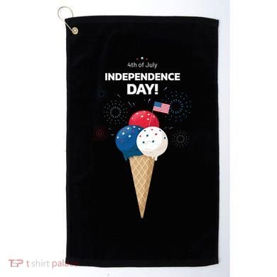 Independence Day Ice Cream Red White And Blue Golf Towel