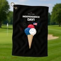 Independence Day Ice Cream Red White And Blue Golf Towel thumb 1