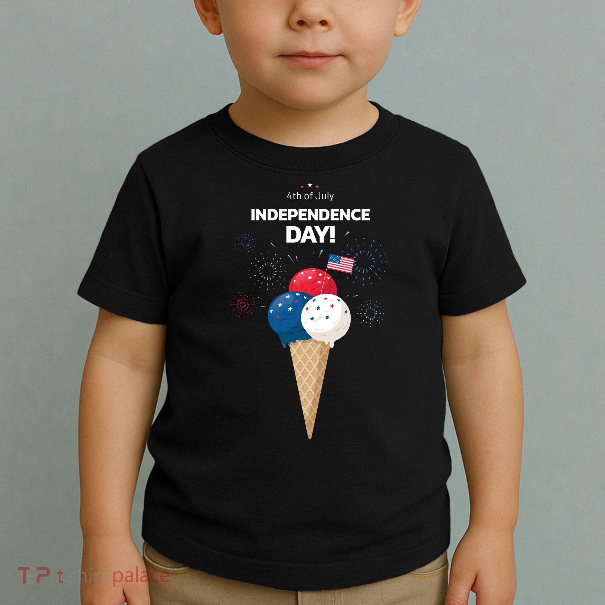 Independence Day Ice Cream Red White And Blue Toddler T-Shirt