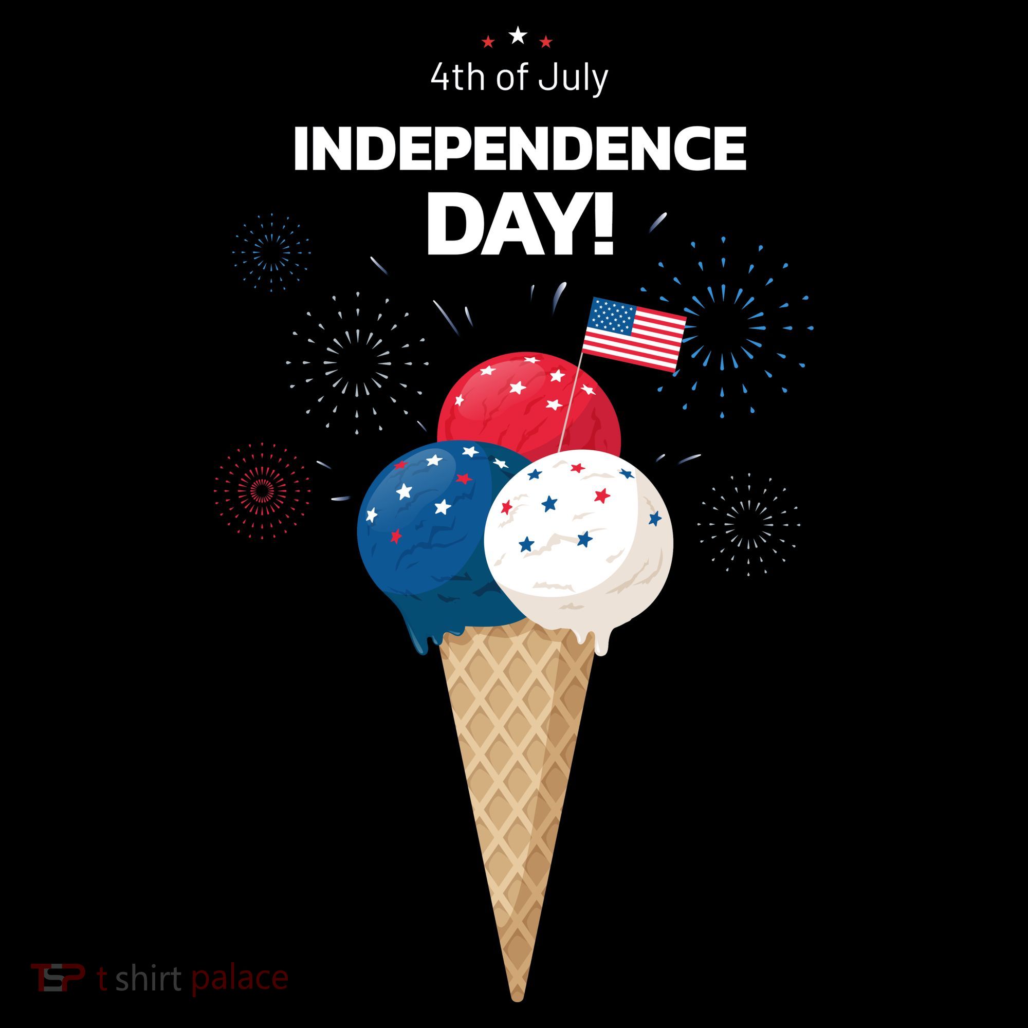 Independence Day Ice Cream Red White And Blue Toddler T-Shirt