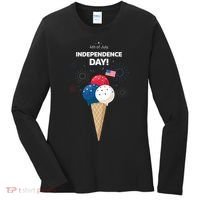 Independence Day Ice Cream Red White And Blue Women's Long Sleeve Shirt thumb 0