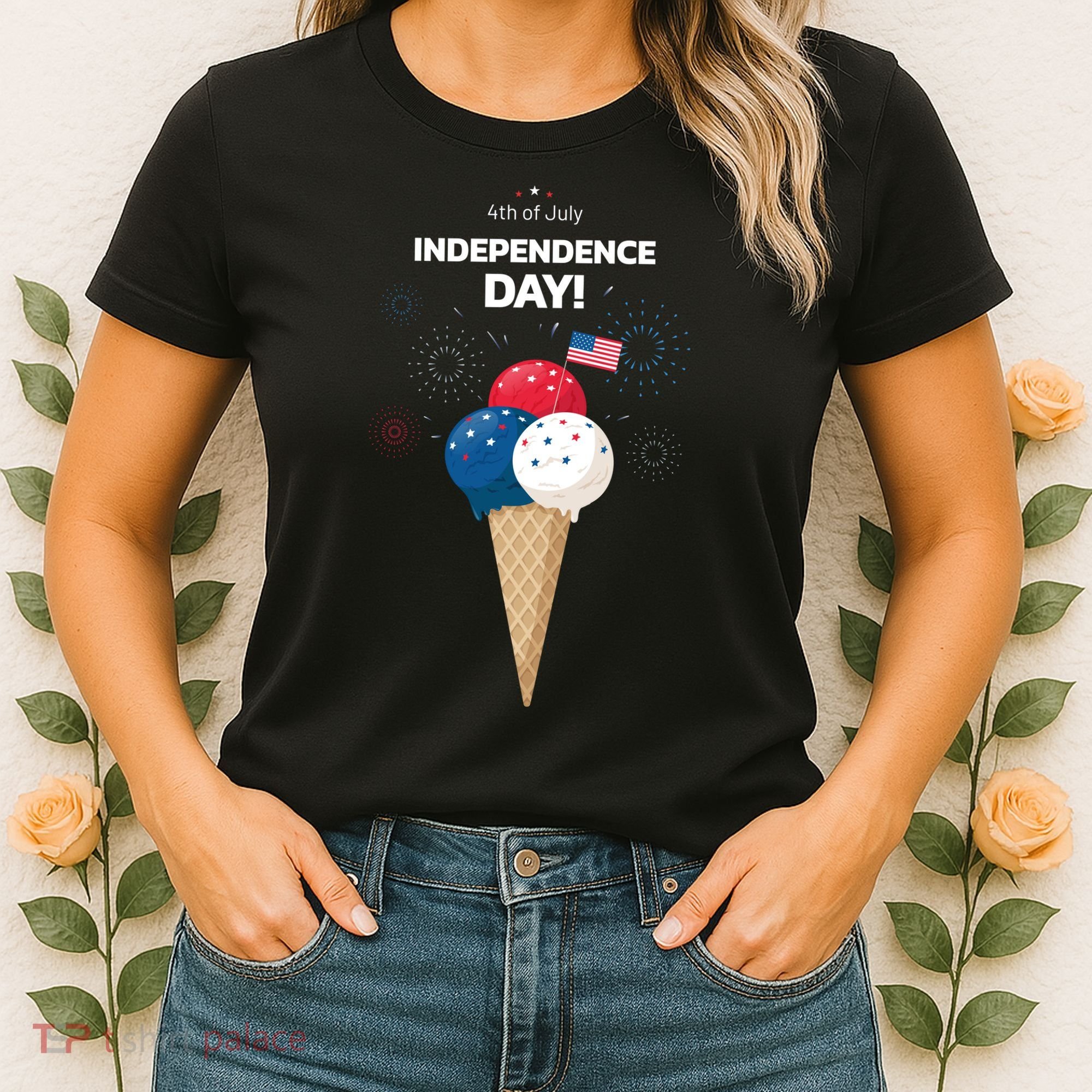 Independence Day Ice Cream Red White And Blue Women's T-Shirt