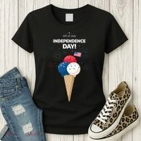 Independence Day Ice Cream Red White And Blue Women's T-Shirt thumb 3