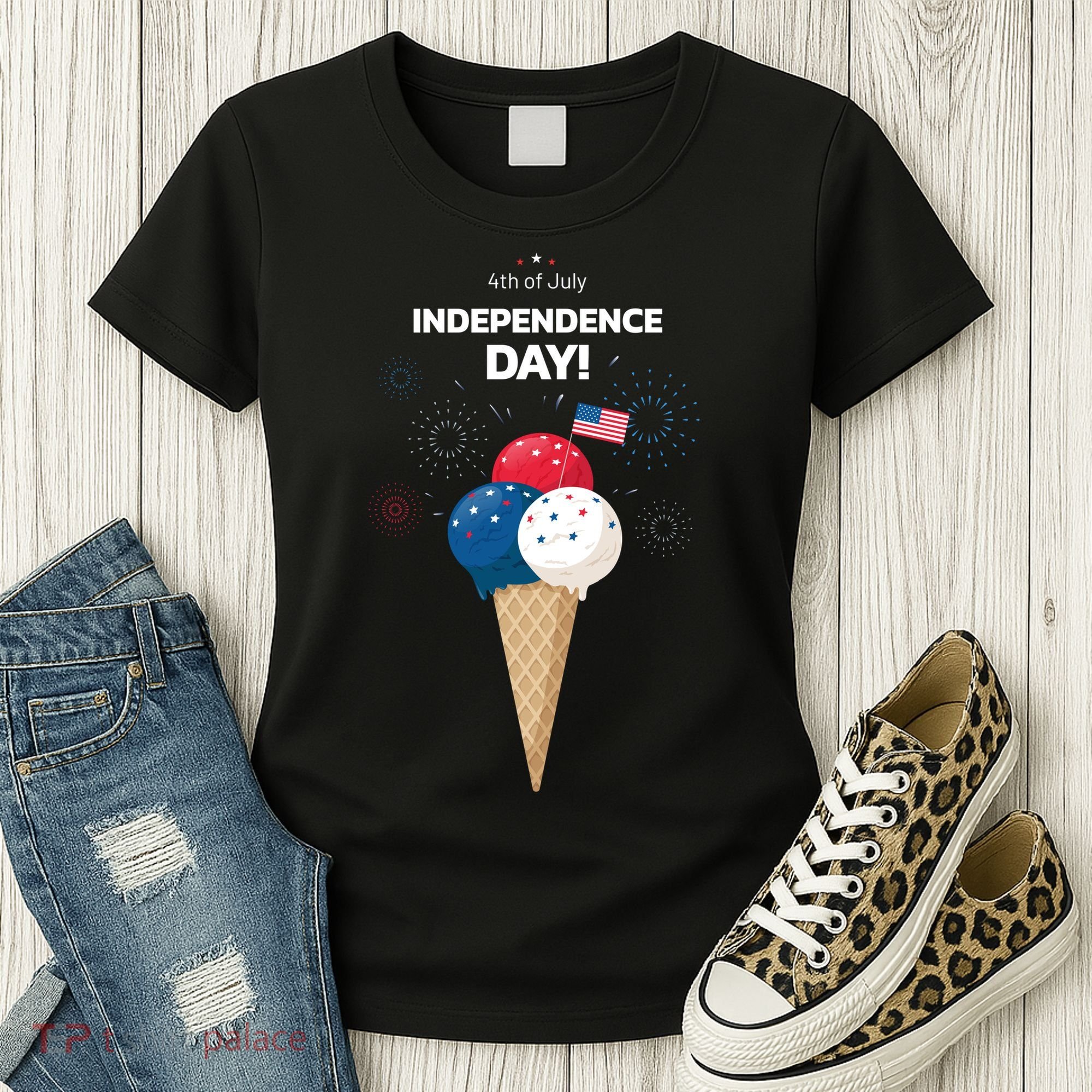 Independence Day Ice Cream Red White And Blue Women's T-Shirt
