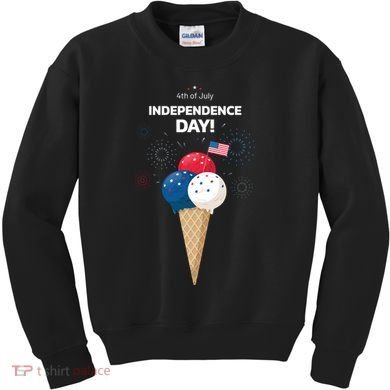 Independence Day Ice Cream Red White And Blue Kids Sweatshirt