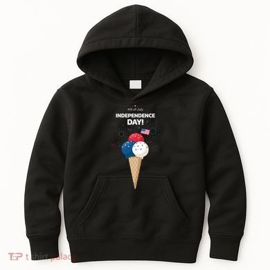 Independence Day Ice Cream Red White And Blue Kids Hoodie