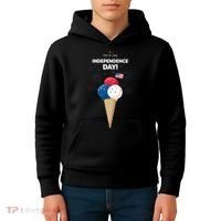 Independence Day Ice Cream Red White And Blue Kids Hoodie thumb 4