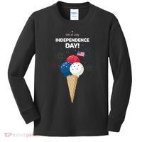 Independence Day Ice Cream Red White And Blue Kids Long Sleeve Shirt thumb 0