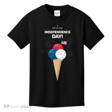 Independence Day Ice Cream Red White And Blue Kids T-Shirt