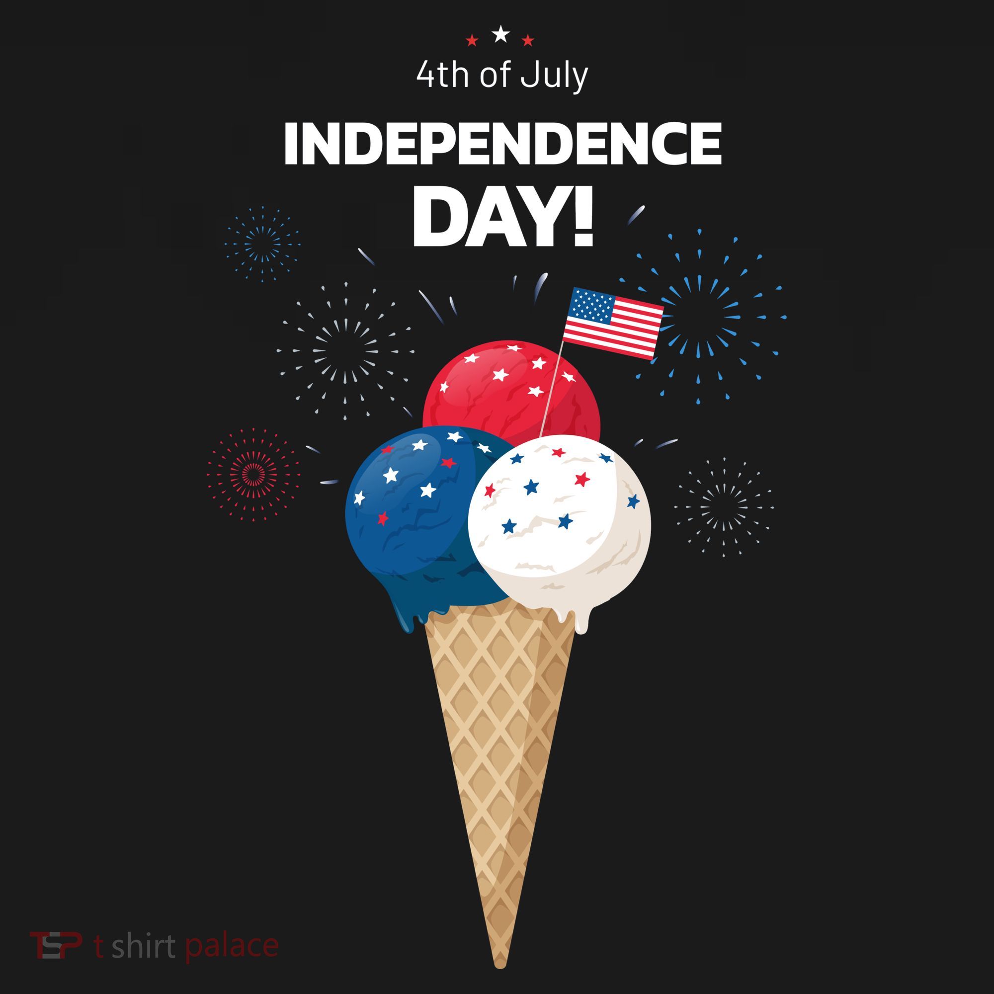 Independence Day Ice Cream Red White And Blue Kids T-Shirt