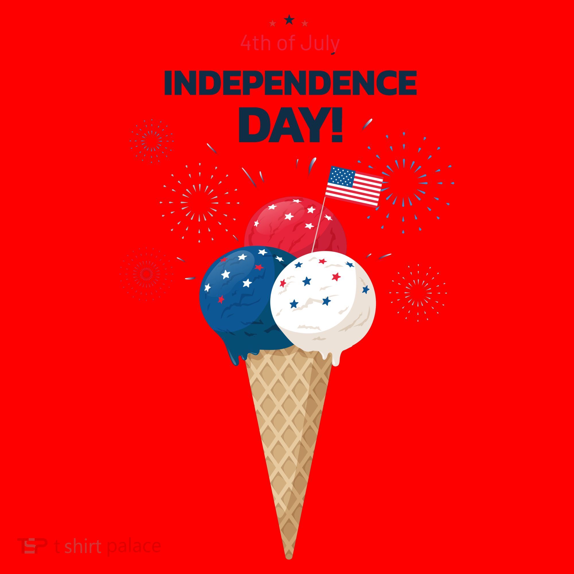 Independence Day Ice Cream Red White And Blue Santa Hat