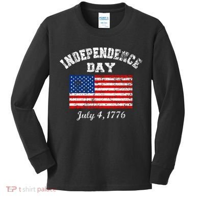 Independence Day July 4 1776 Vintage Kids Long Sleeve Shirt
