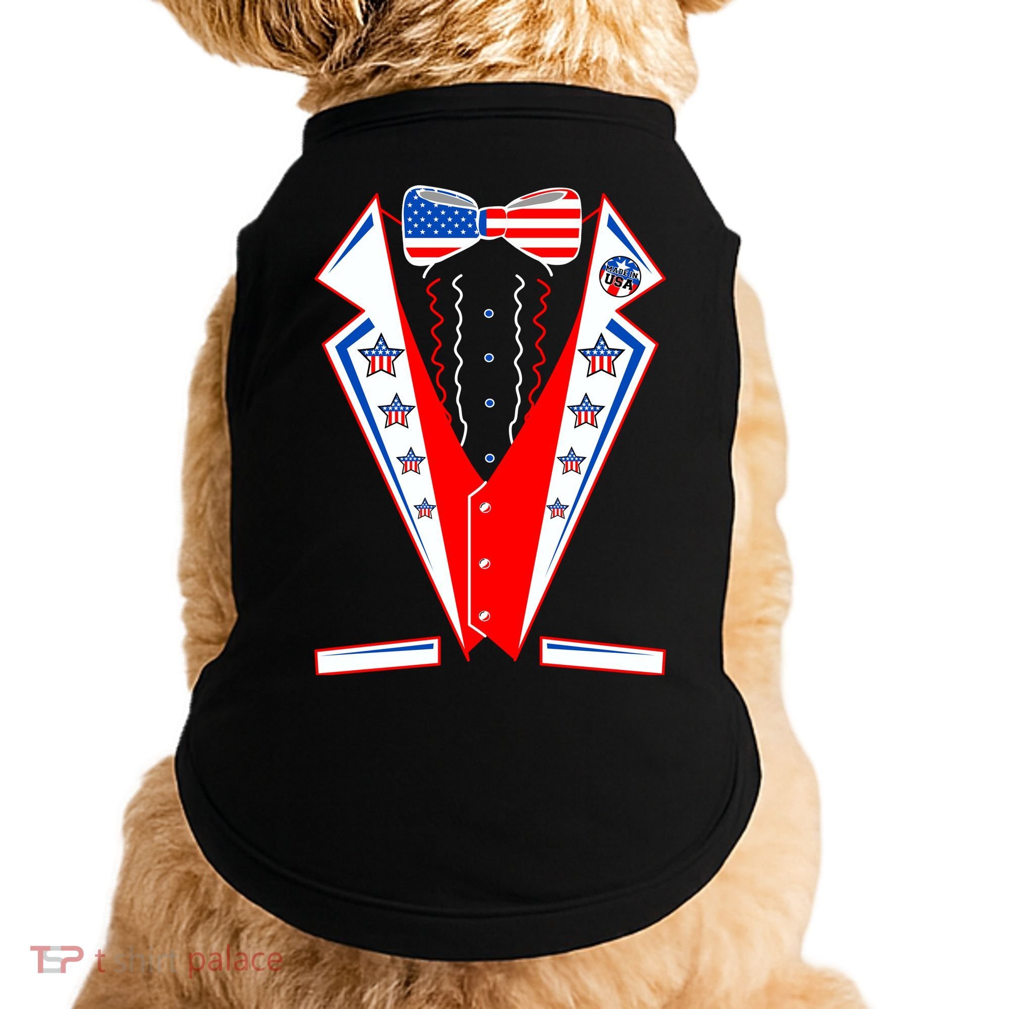 Independence Day USA Tuxedo Tux Doggie Tank