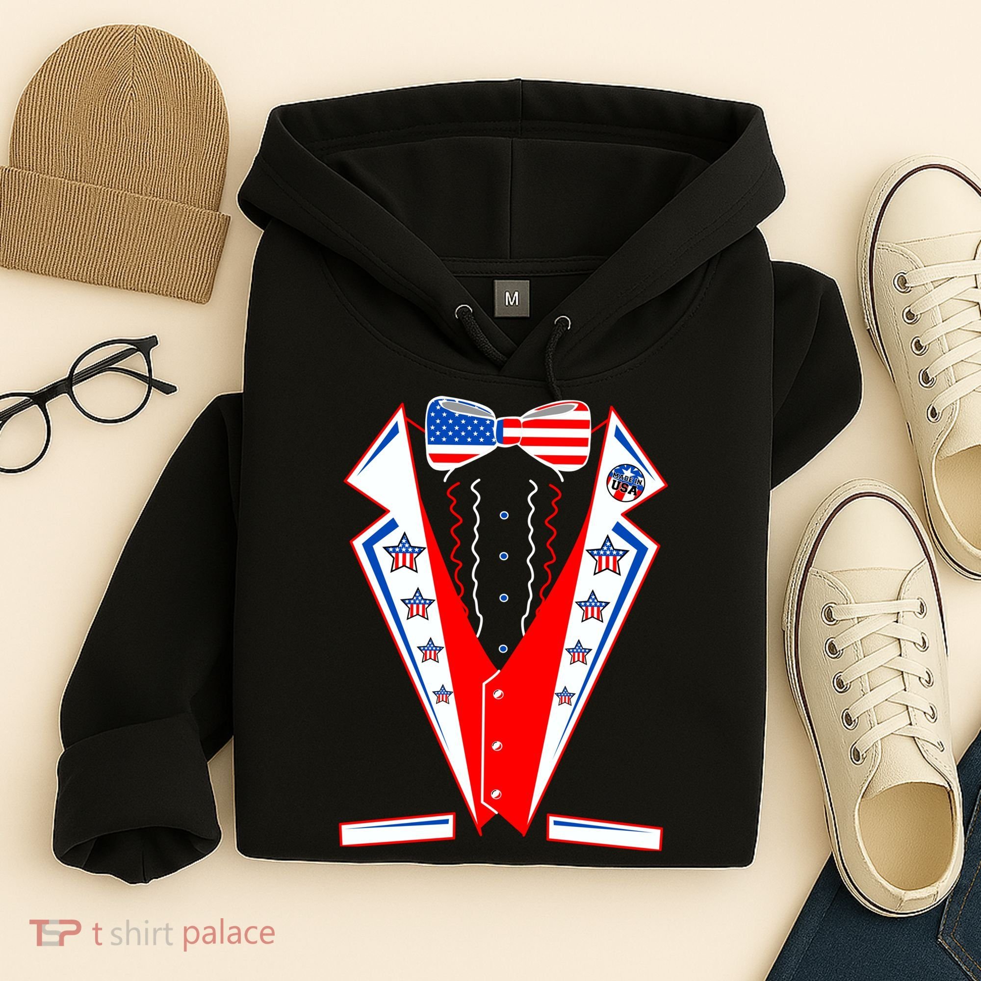 Independence Day USA Tuxedo Tux Hoodie