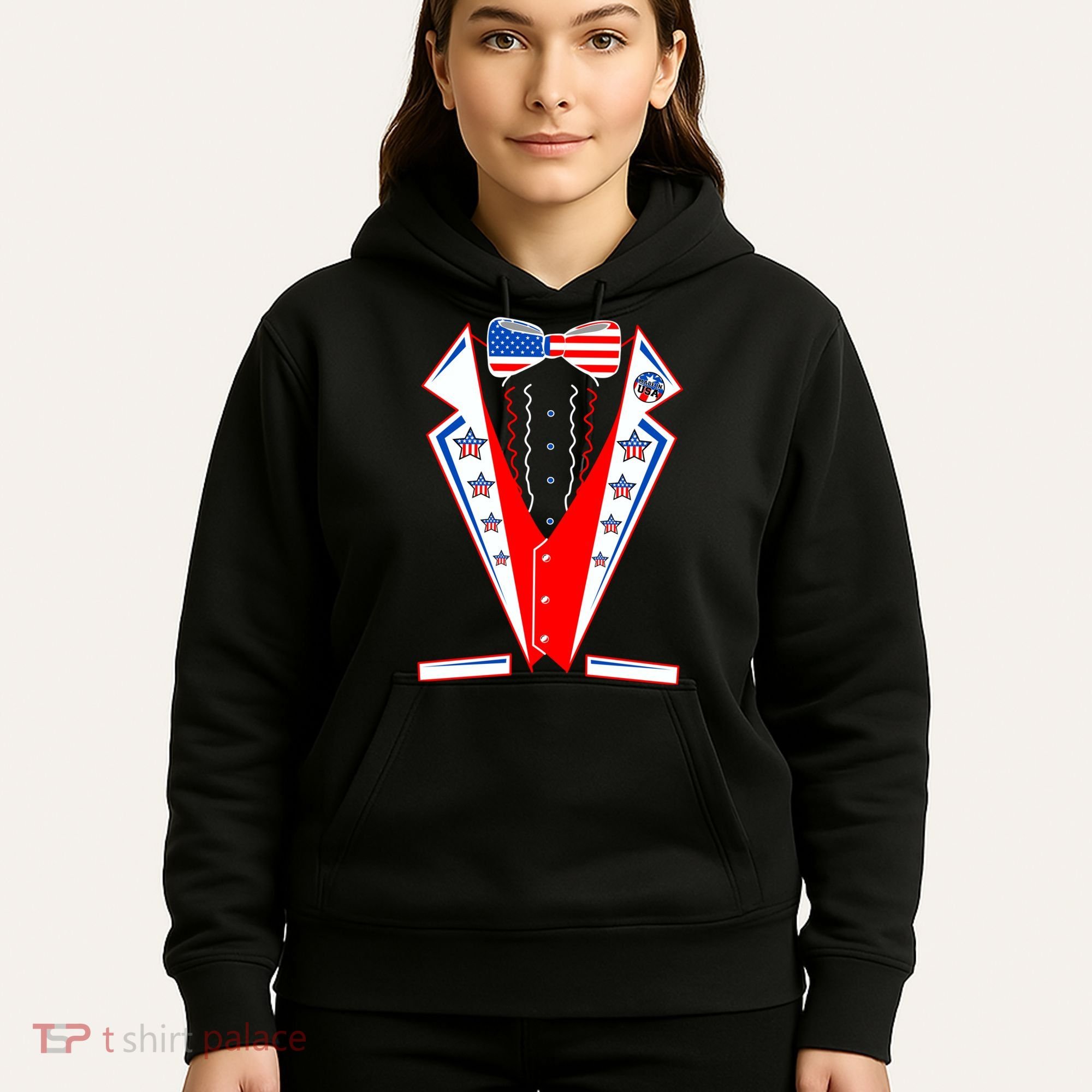 Independence Day USA Tuxedo Tux Hoodie