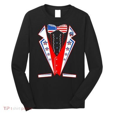 Independence Day USA Tuxedo Tux Long Sleeve Shirt