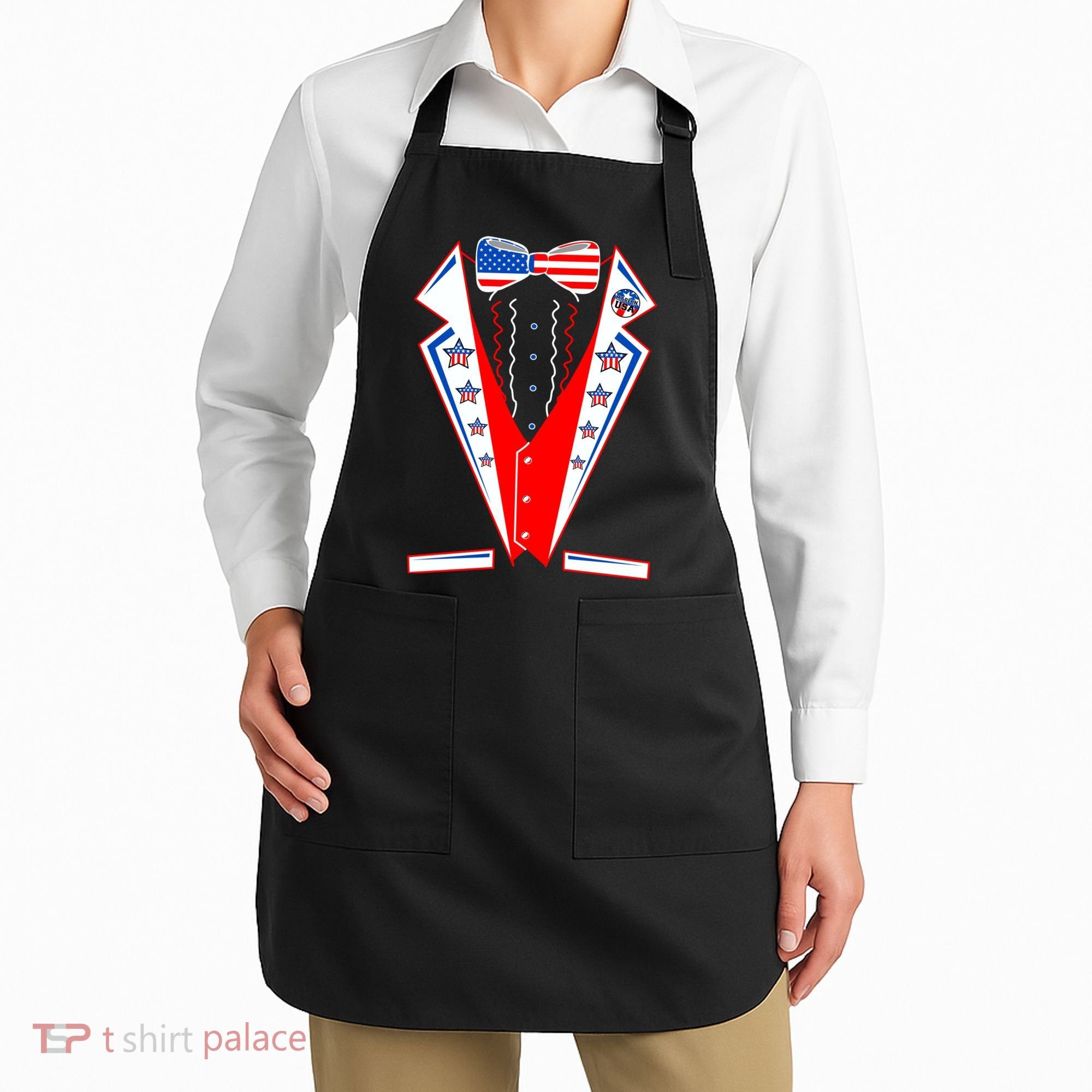 Independence Day USA Tuxedo Tux Apron