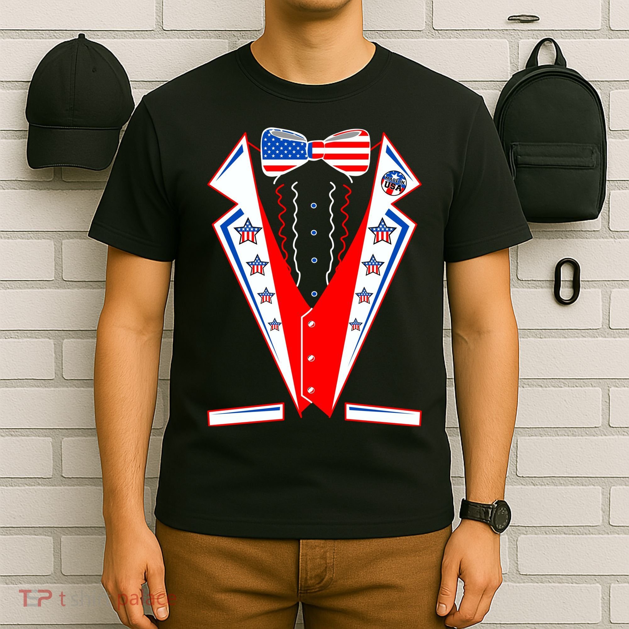 Independence Day USA Tuxedo Tux T-Shirt