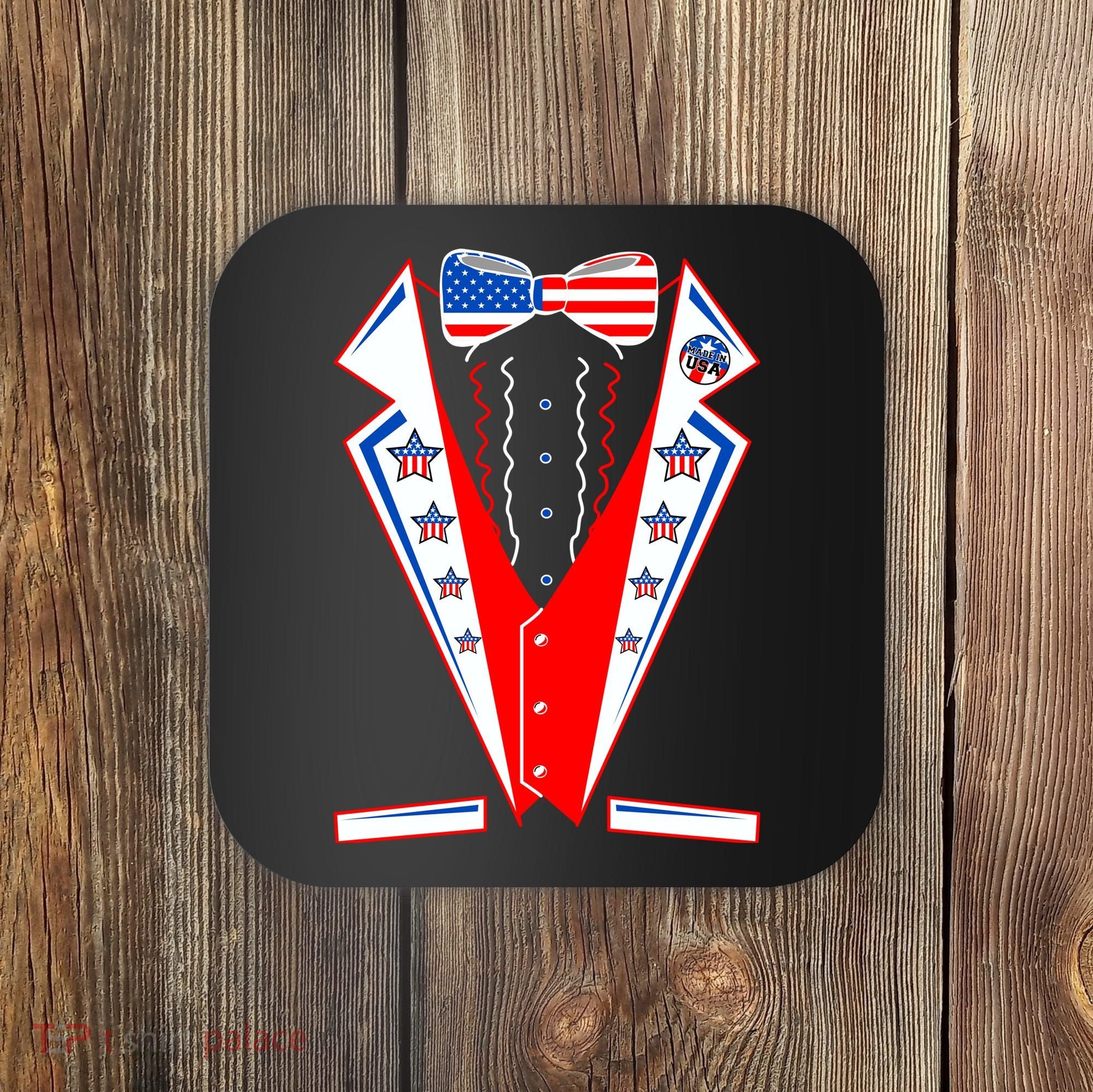 Independence Day USA Tuxedo Tux Coaster