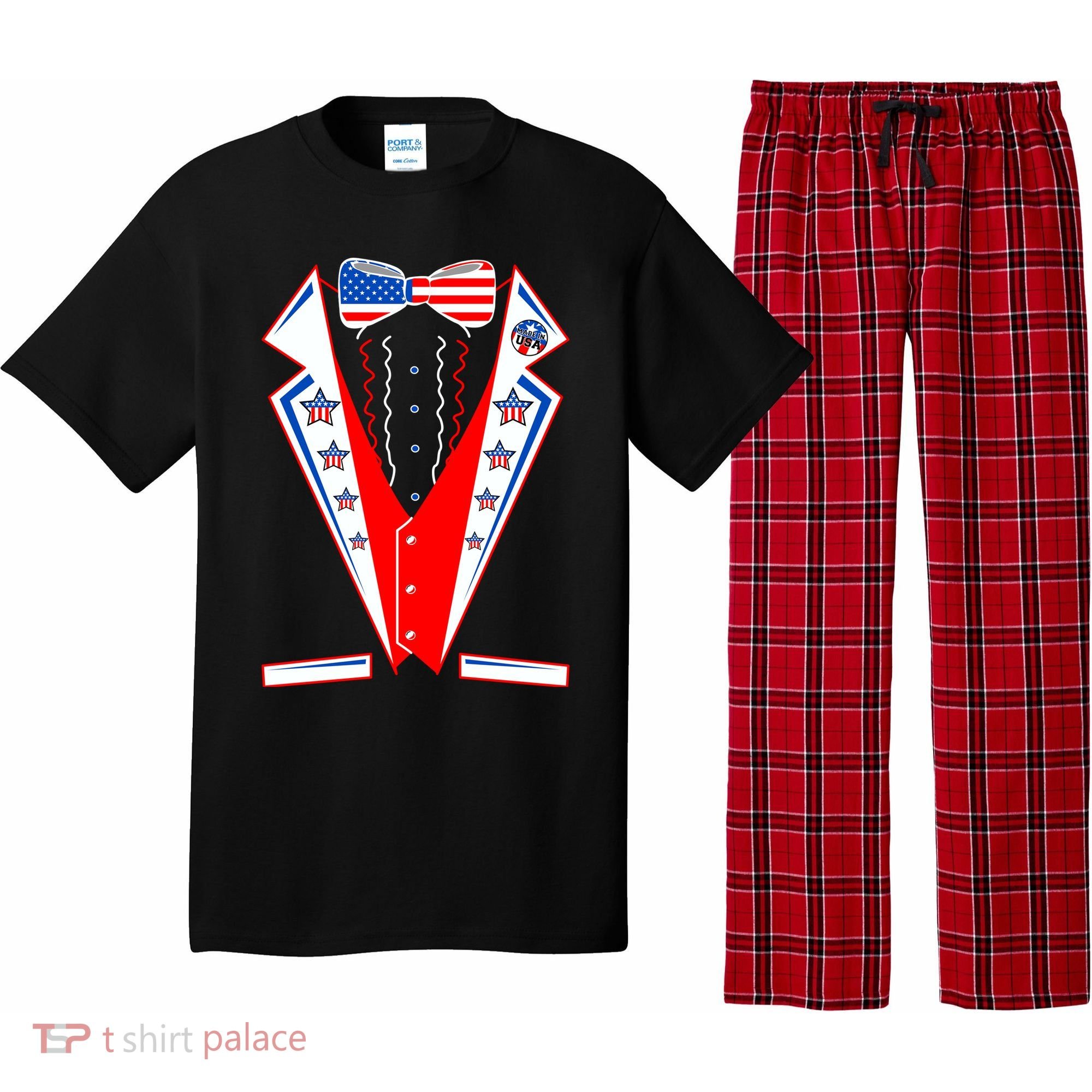 Independence Day USA Tuxedo Tux Pajama Set