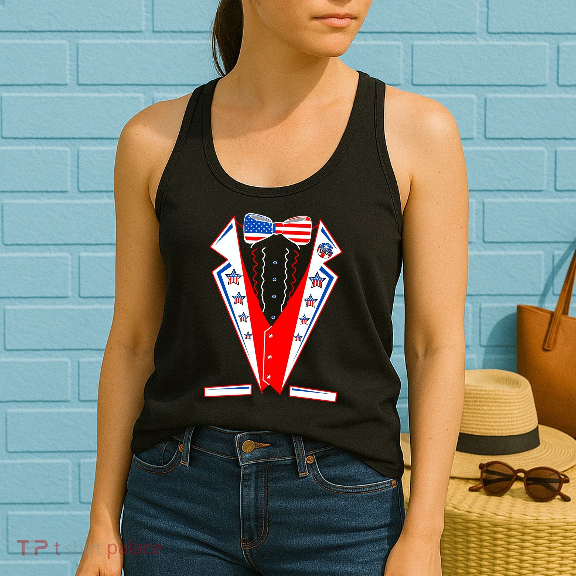 Independence Day USA Tuxedo Tux Women's Tank Top