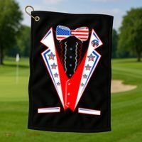Independence Day USA Tuxedo Tux Golf Towel thumb 1