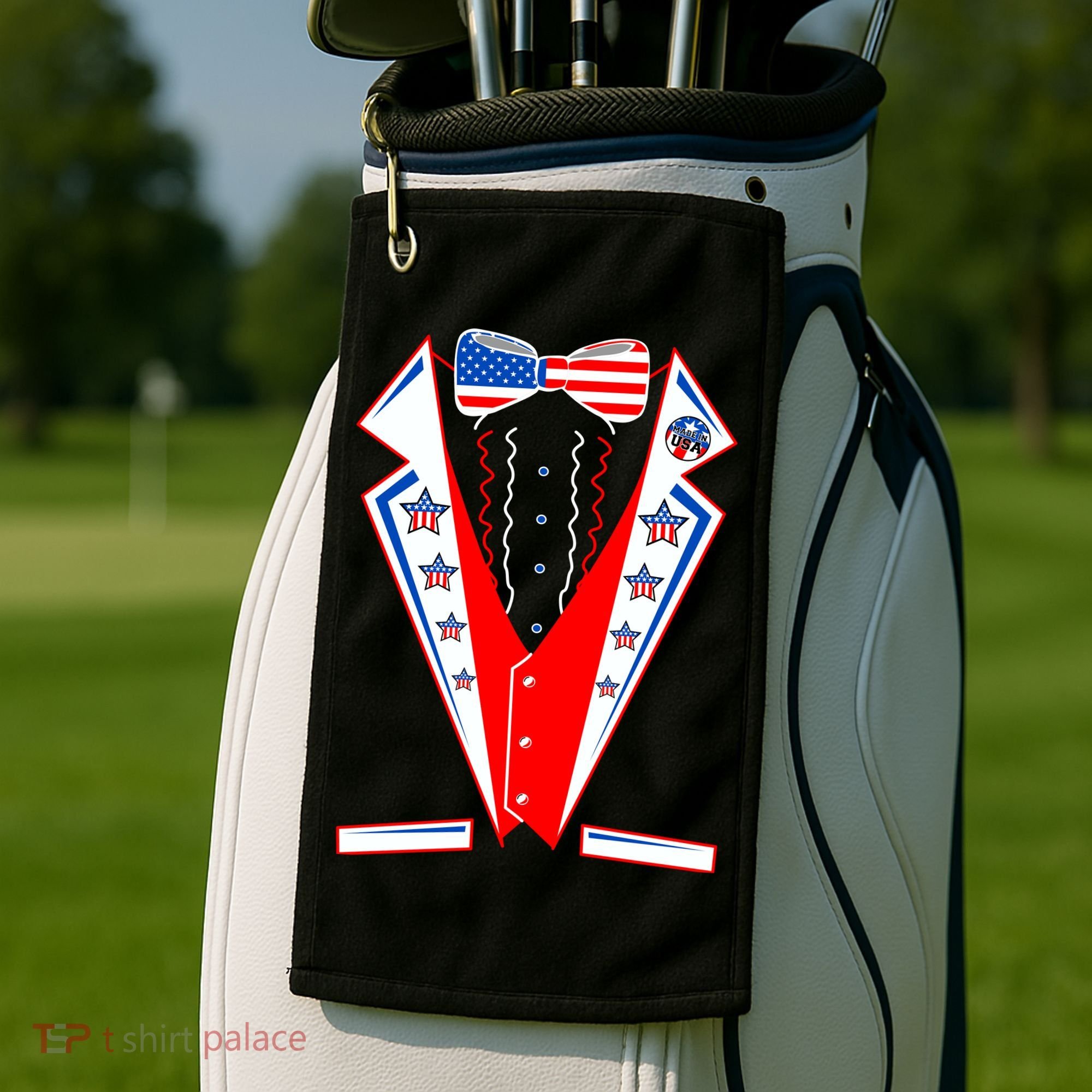 Independence Day USA Tuxedo Tux Golf Towel