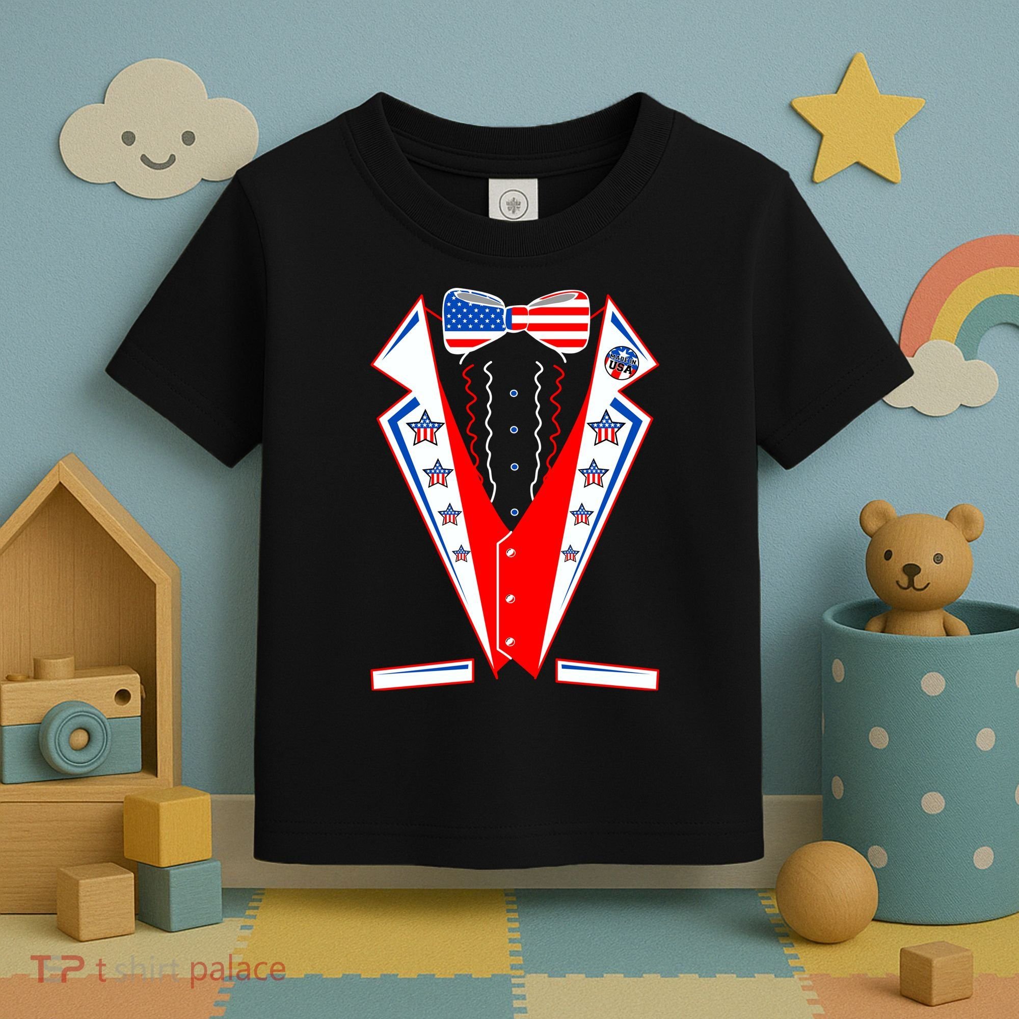 Independence Day USA Tuxedo Tux Toddler T-Shirt